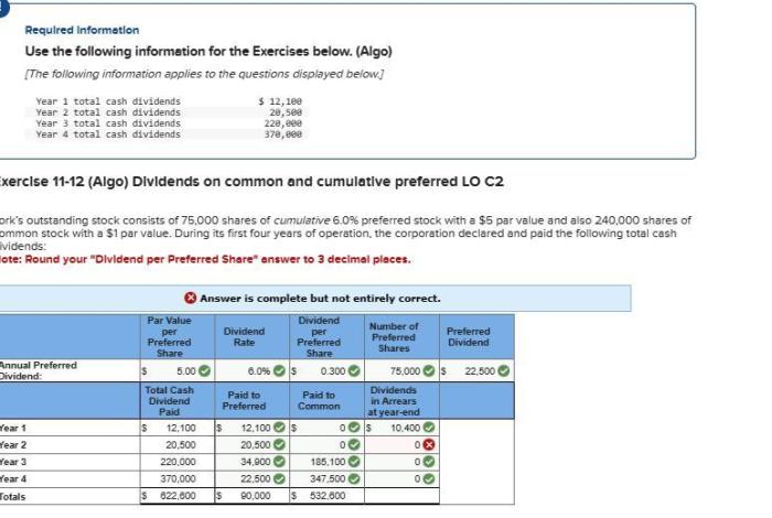 York's outstanding stock consists of 80000 shares of cumulative